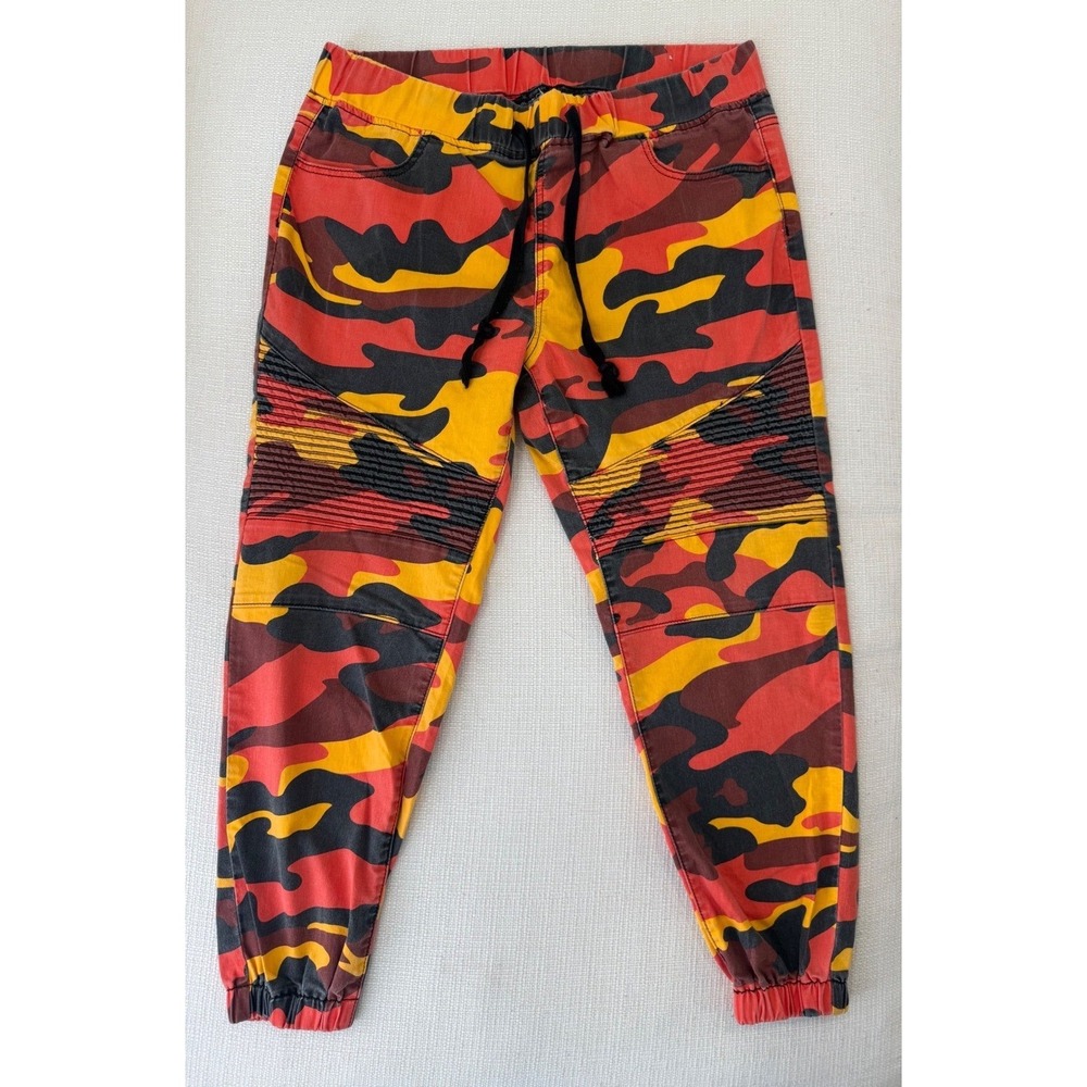 V.I.P. Camo Joggers Womens 17/18 Moto Ribbed Knee Red Orange Camo Excellent